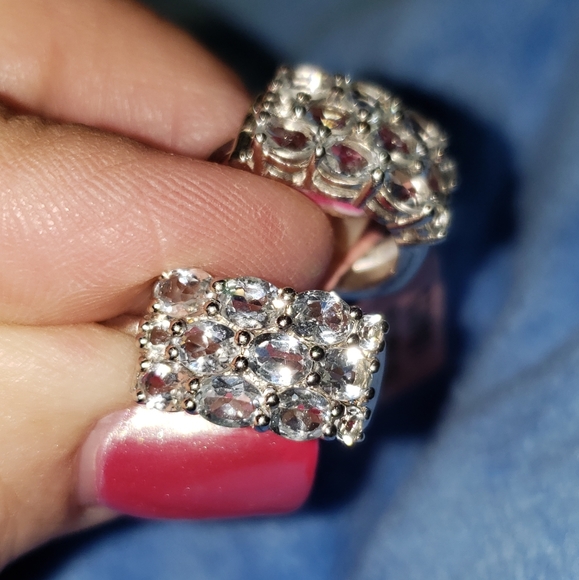 1.2 cm Brazilian Aquamarine Oval Hoop Earrings, Sterling Silver, 3.48 carats,NWT - Picture 1 of 7